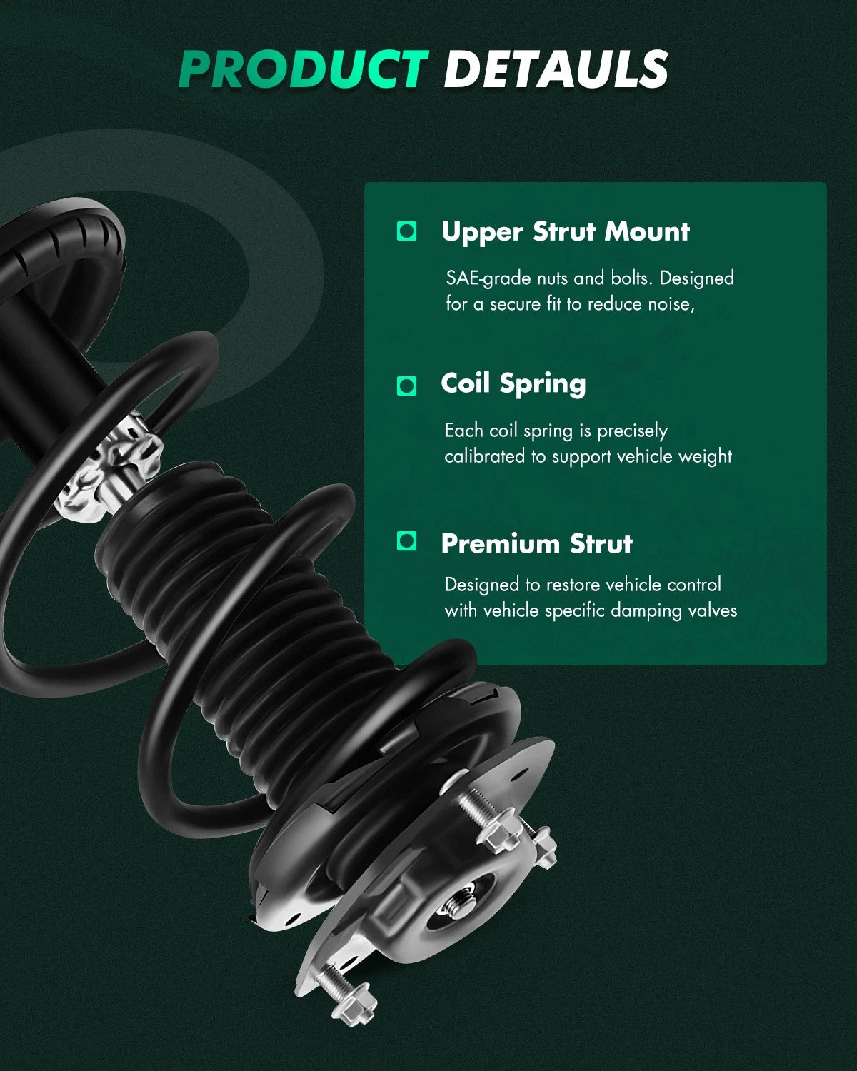 Front Complete Struts w/ Coil Springs for Toyota Highlander (2004–2007)