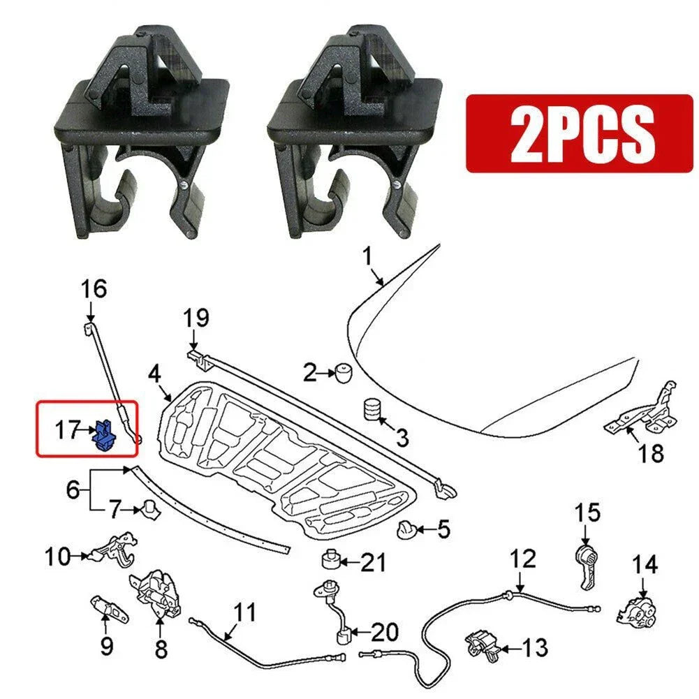 2 x Hood Prop Rods for Car Hood