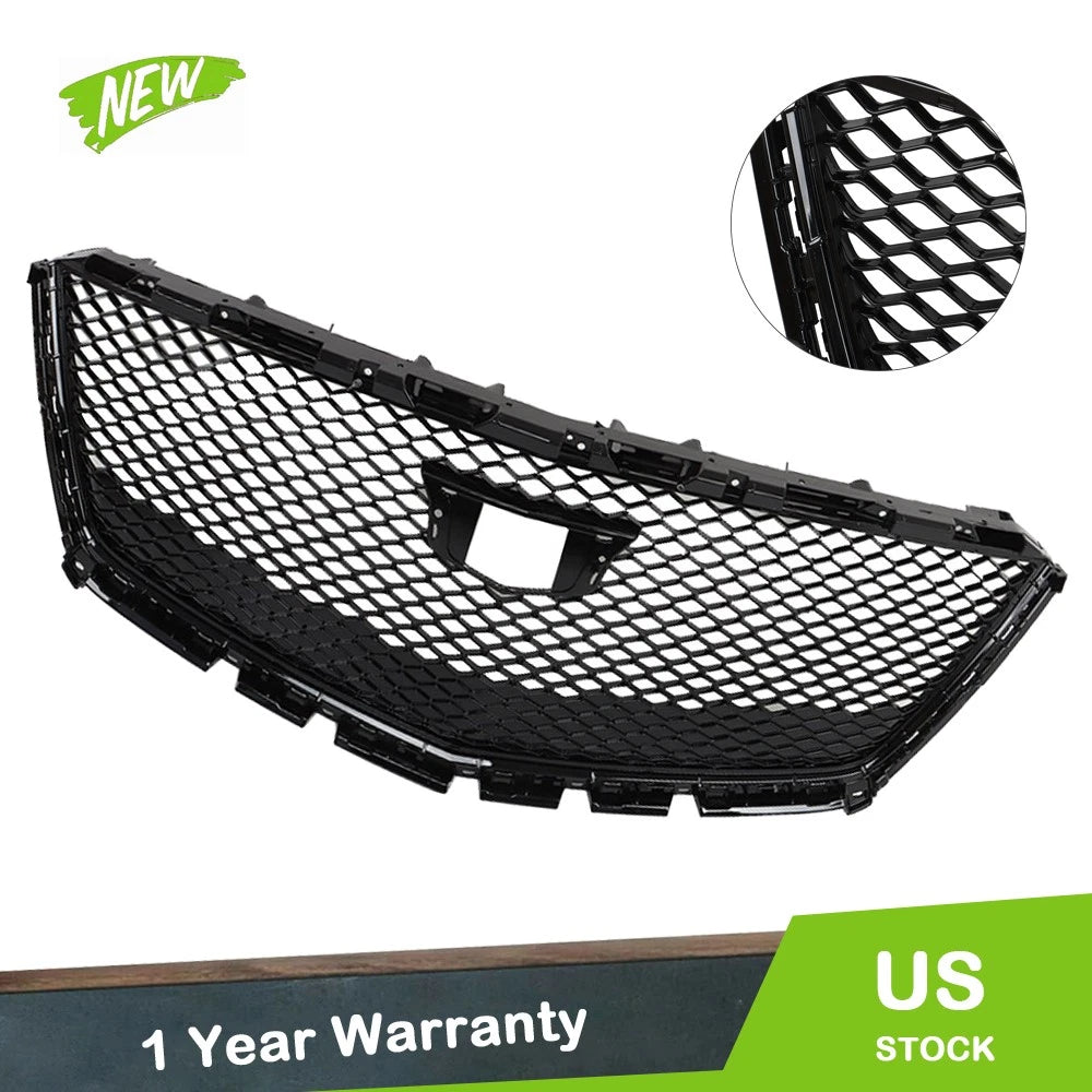 Front Upper Grille Replacement Set for Cadillac XT5 (2016–2021) Gloss Black