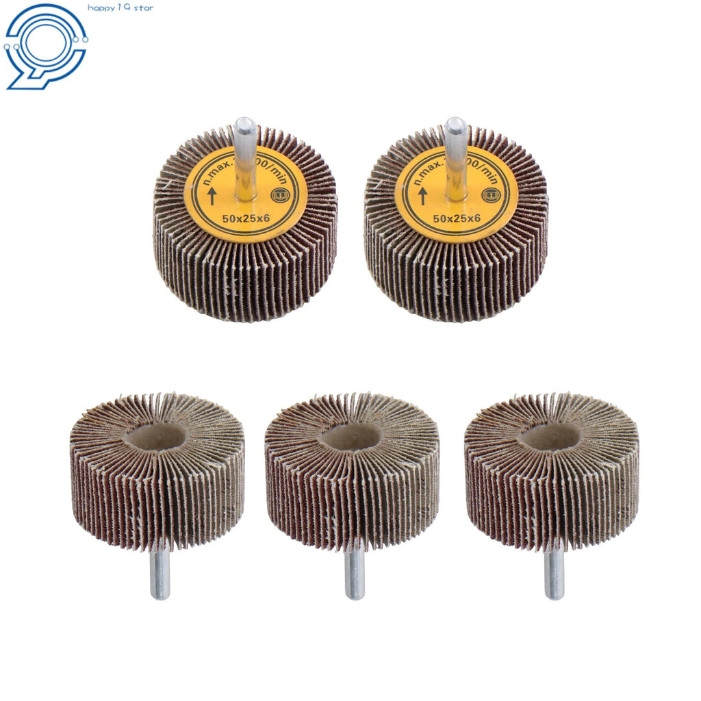 Set of 5 Flap Wheels 2" x 1" 120 Grit for Automotive Finishing