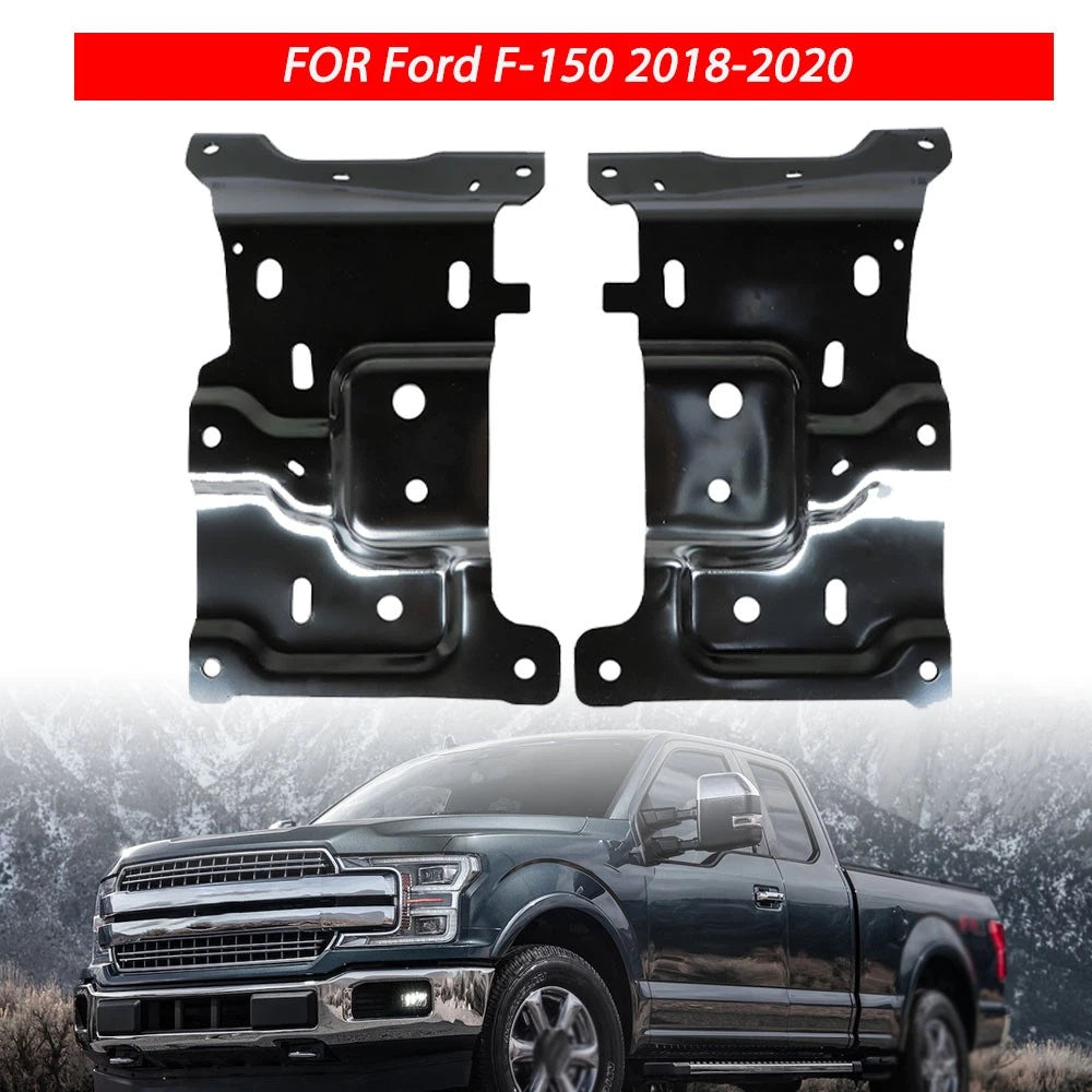 Set of 2 Bumper Mounting Brackets for Ford F-150 (2018–2020) Black