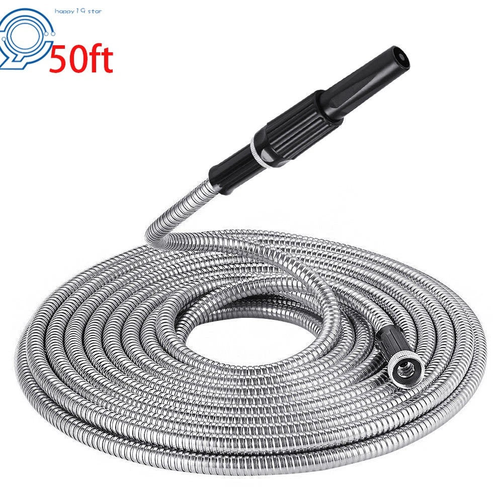 50FT Stainless Steel Flexible Water Hose for Garden
