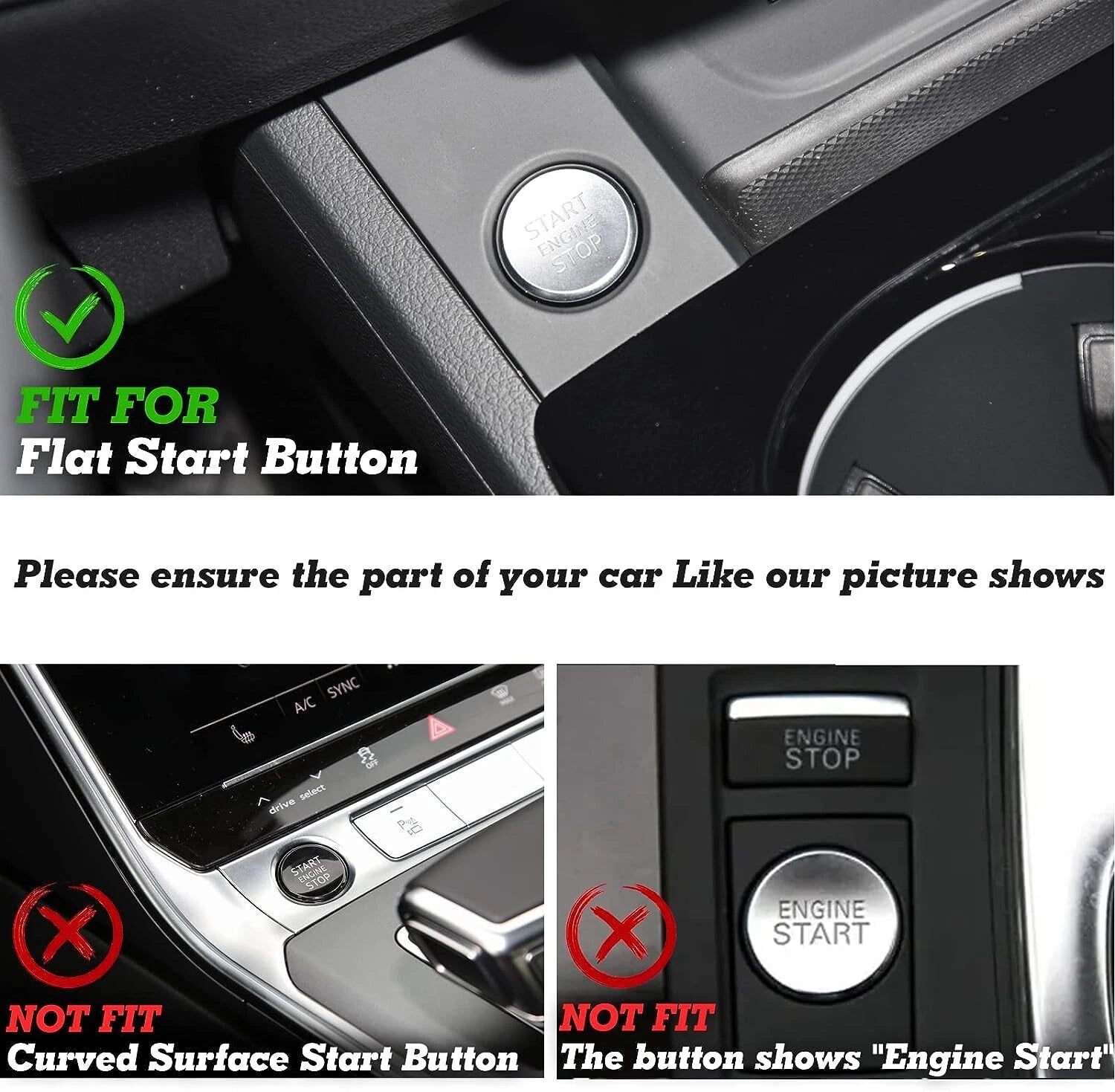 Ignition Push Button Cover Sticker for Audi A4 A5 A6 Q5 (2017-2024)