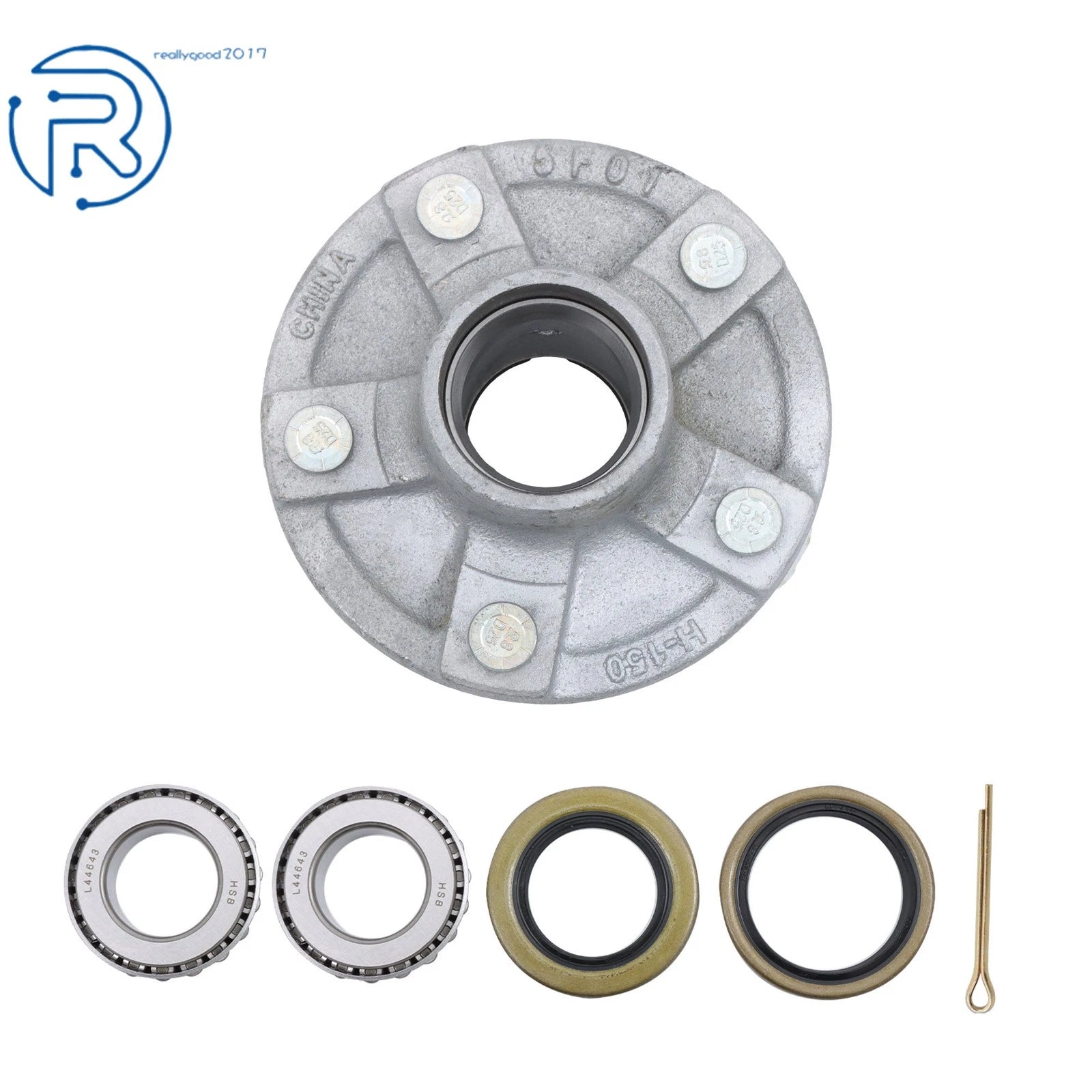 Trailer Hub Bearing Kit 5 Lug for 2000 lbs Axle 1" Spindle (2000–2023)