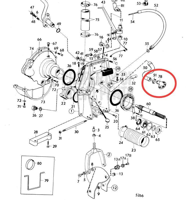 Volvo Penta Drive Water Hose Connection with Gasket for Marine Thermostat Housing