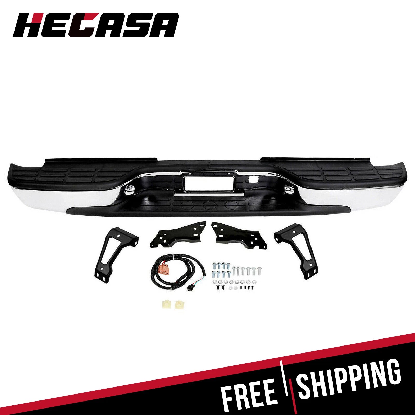 Chrome Rear Bumper for Chevy Silverado GMC Sierra 1500 2500 (1999–2007)