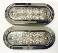 2 Trailer Chrome Surface Mount 6" Oval White 10 LED Reverse Backup Light for