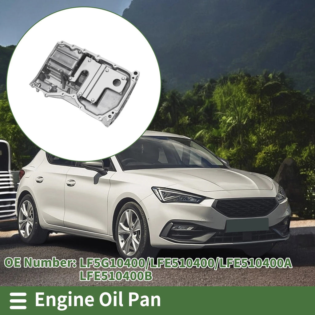 1 Pc Engine Oil Pan for Mazda 3 (2012–2013) LF5G10400 Aluminum Silver Tone