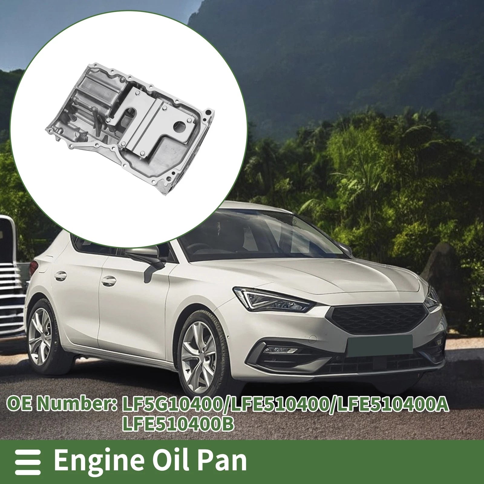 1 Pc Engine Oil Pan for Mazda 3 (2012–2013) LF5G10400 Aluminum Silver Tone