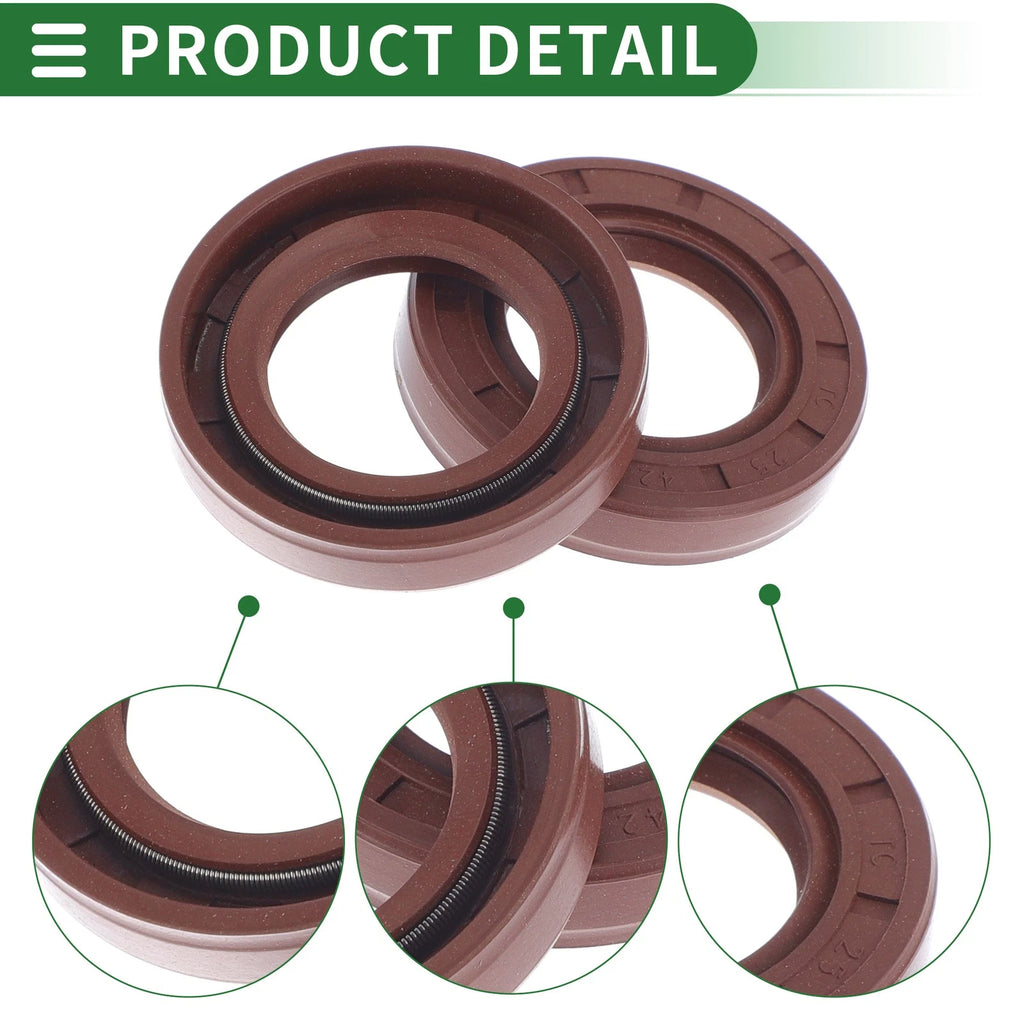 Set of 5 Oil Seal Rotary Shaft Seal FKM Rubber 25x42x8mm