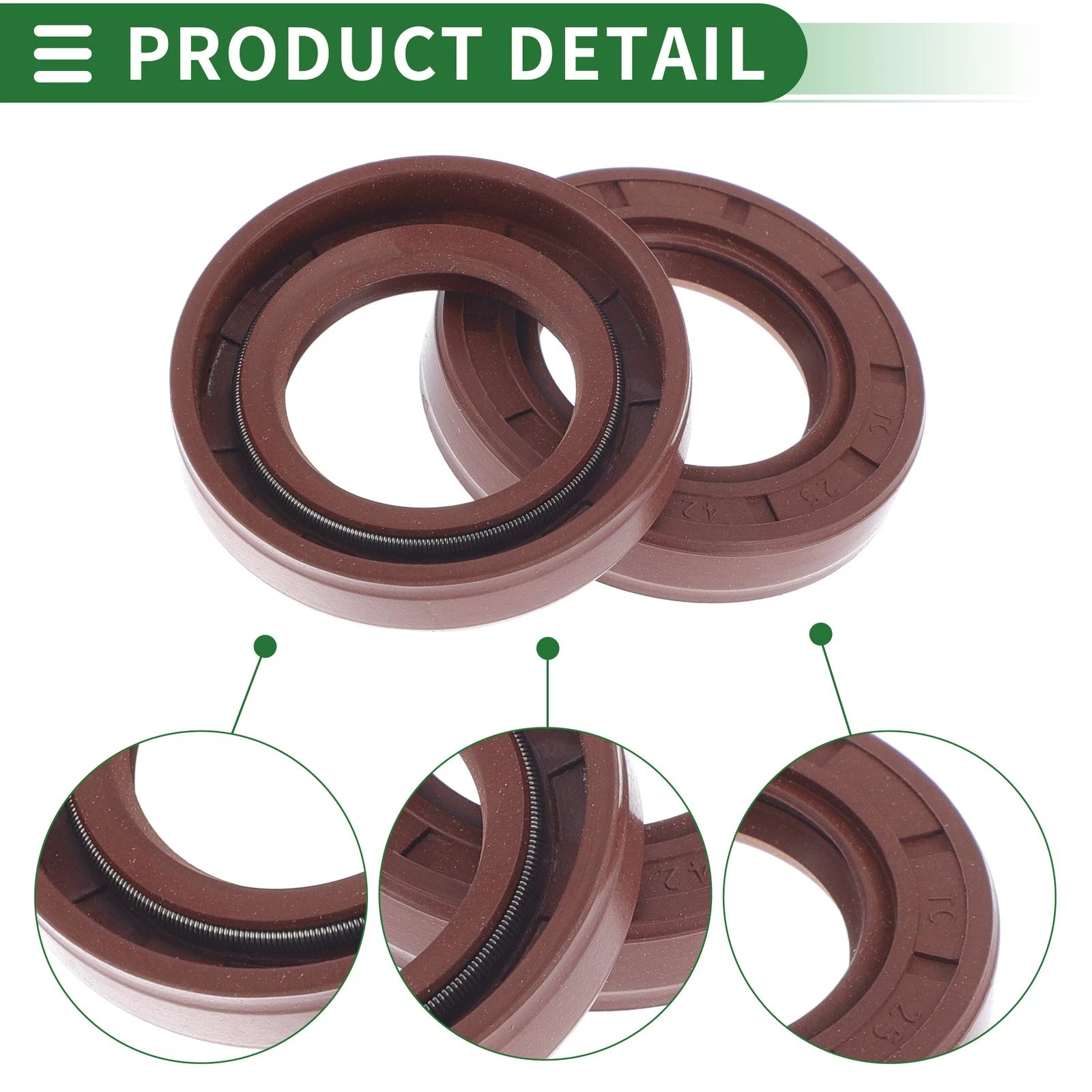 Set of 5 Oil Seal Rotary Shaft Seal FKM Rubber 25x42x8mm