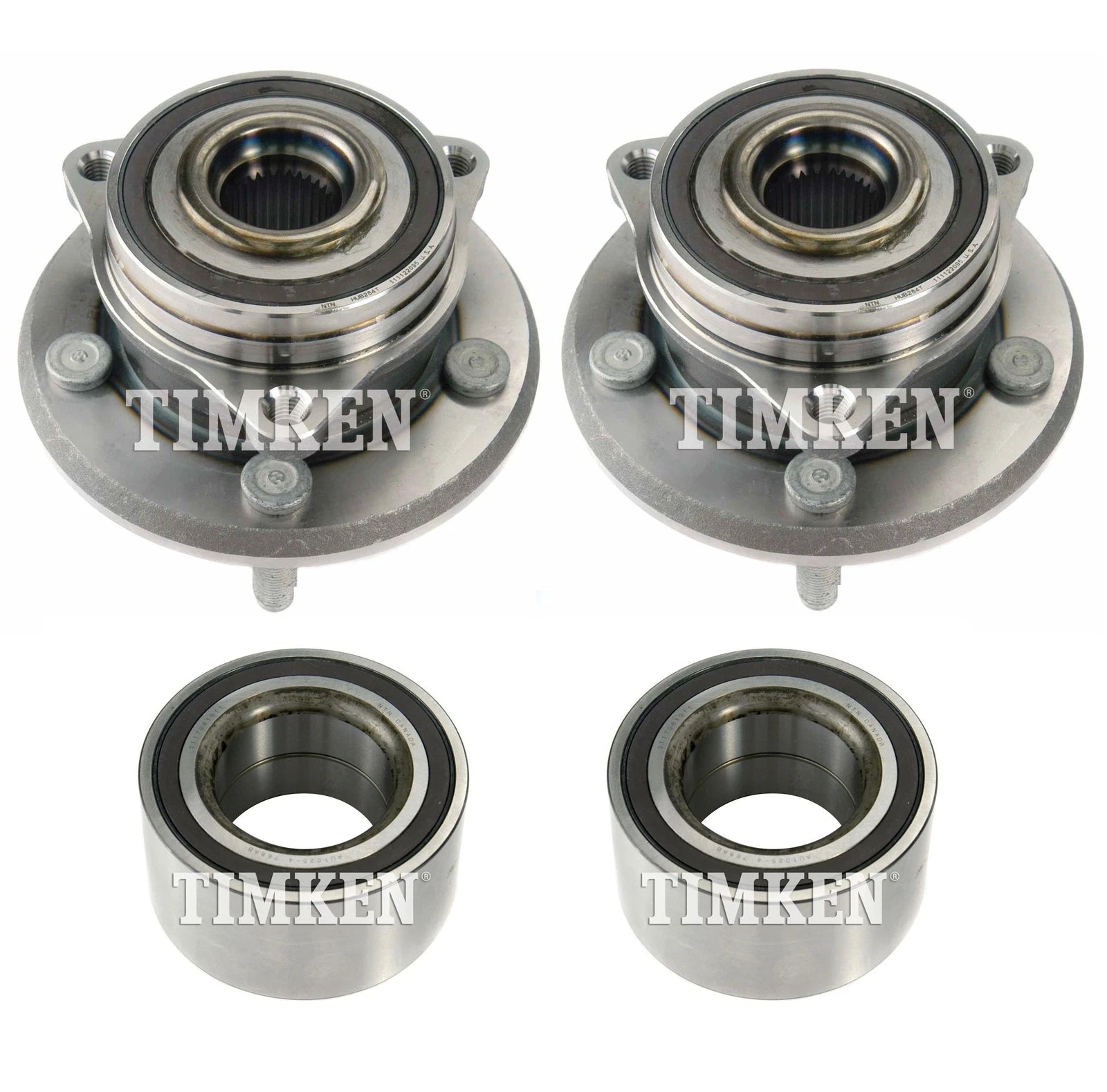 Front and Rear Wheel Bearings & Hubs Kit for Durango Grand Cherokee (RWD)