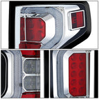 Full LED Chrome Red Tail Lights for Chevy Silverado 1500 WT LT 2500 HD (2019–2025)