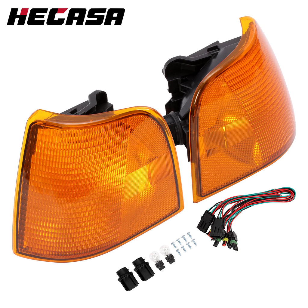Set of 2 Amber Turn Signal Lights for Peterbilt 375 385 (YYYY–YYYY)