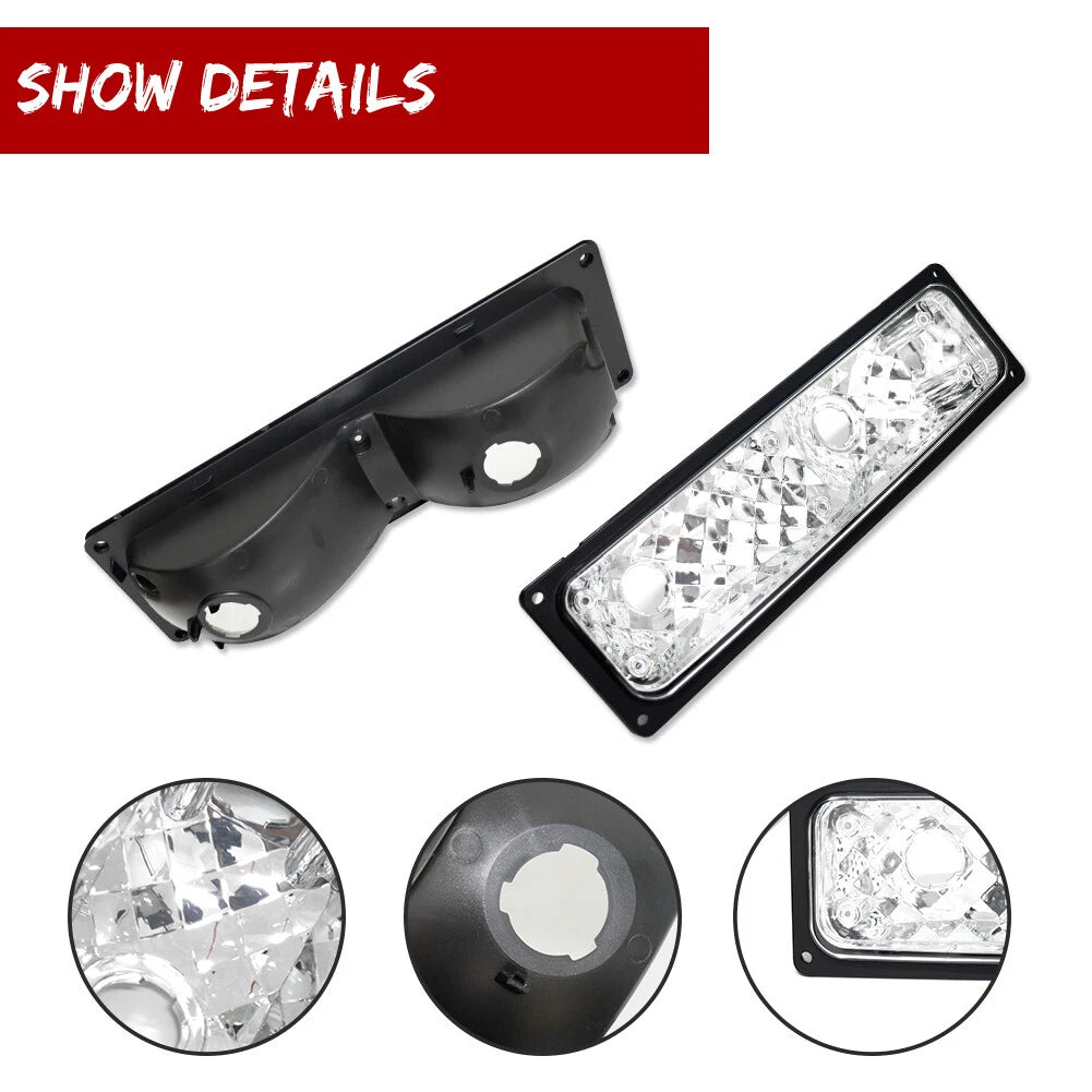 Set of 2 Front Bumper Signal Light Covers for GMC Suburban (1994–1999)