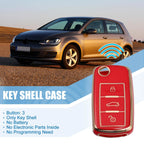 Silicone Key Fob Case Cover for Volkswagen Tiguan (2010–2017) Red