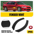 2X Matte Black Front Fender Side Vent Covers for Mitsubishi Lancer EVO (2002–2016)