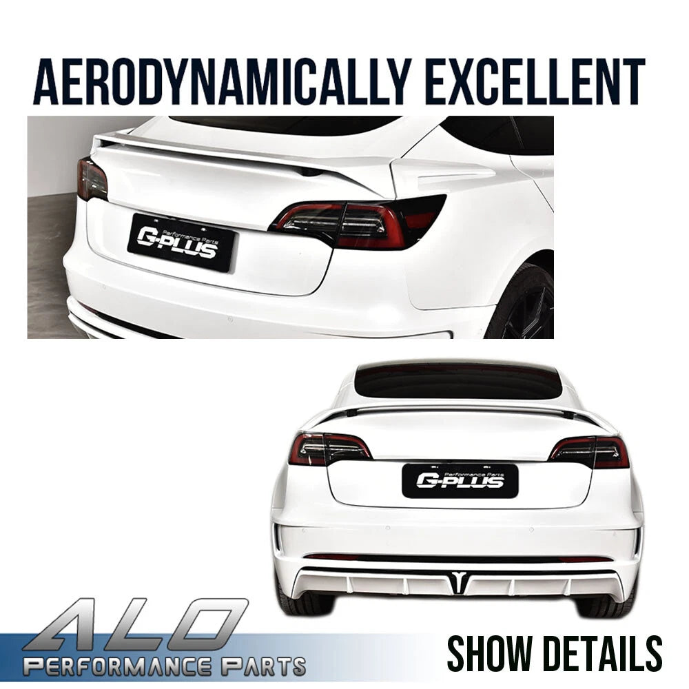 ABS Rear Trunk Spoiler Wing for Tesla Model 3 (2017–2021) Black