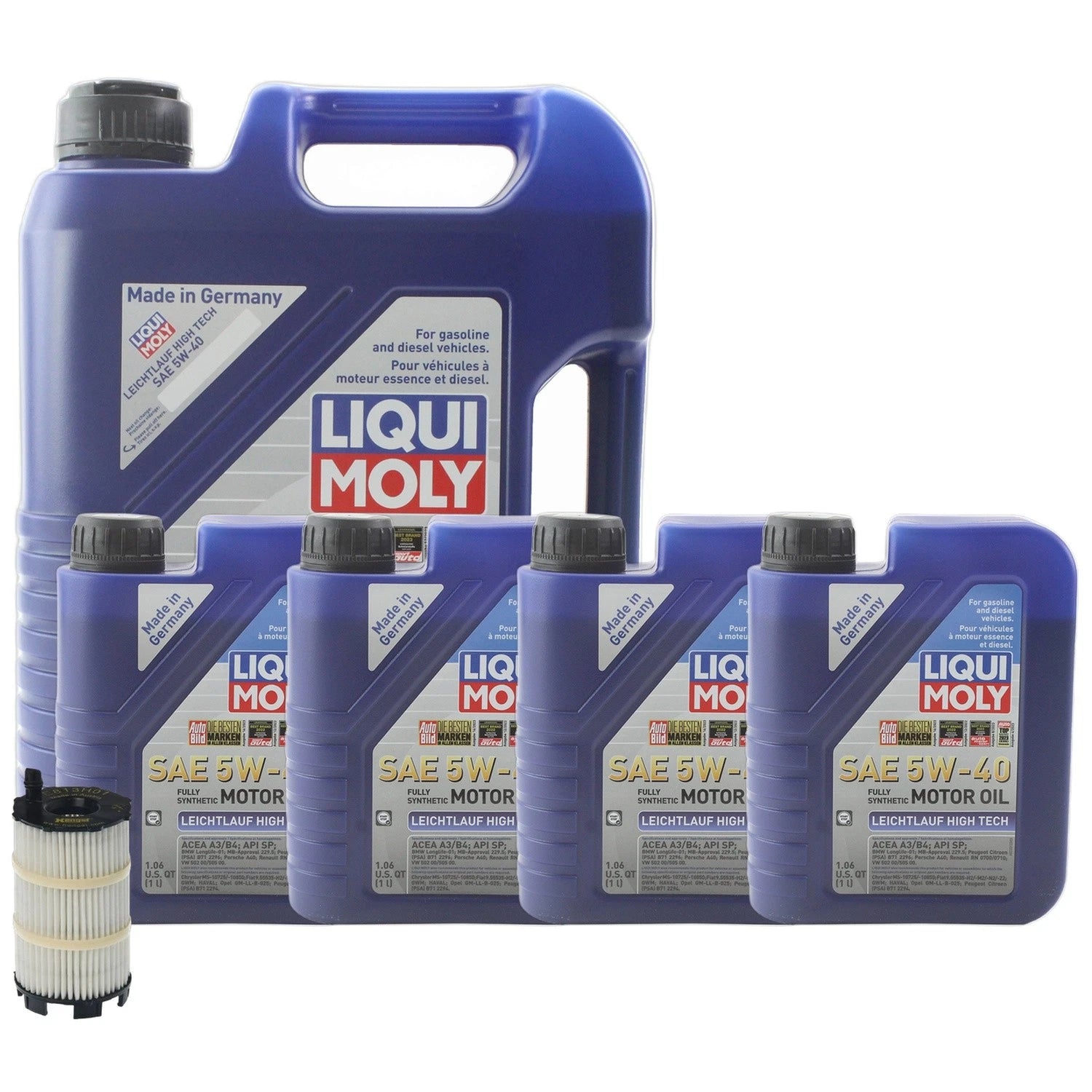 Engine Oil Change Kit for Audi S5 R8 (2007–2023) - 9L LiquiMoly 5W40 Hengst