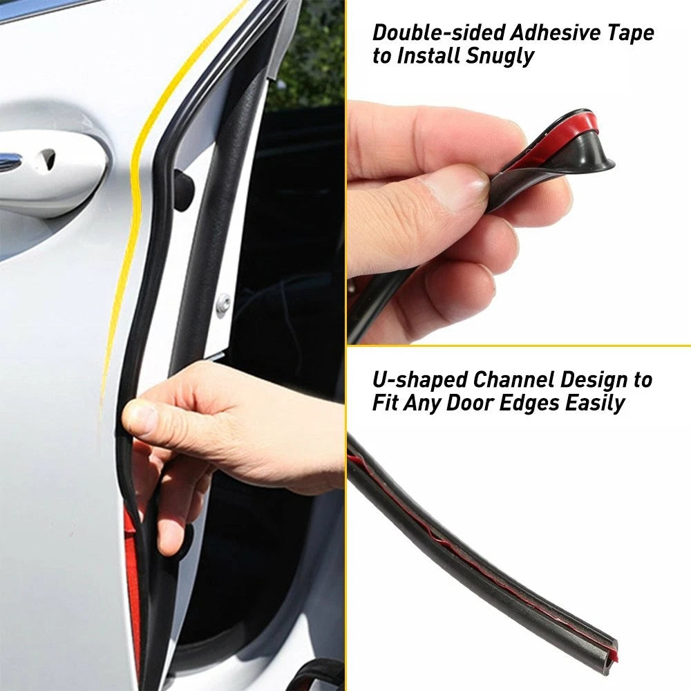 Set of 2 Rubber Door Guard Edge Trim Protectors for Universal Vehicles (32ft)