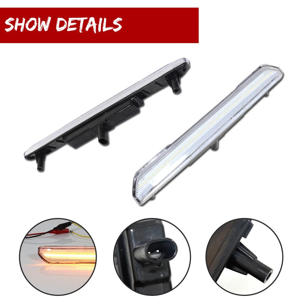 Clear Amber LED Side Marker Lights for GMC Sierra 2500 3500 (2020–2024)
