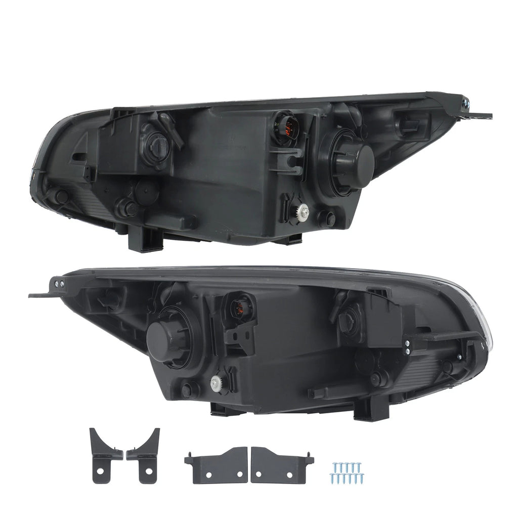 Pair of Black Housing Halogen Headlights for Kia Soul (2014–2019)
