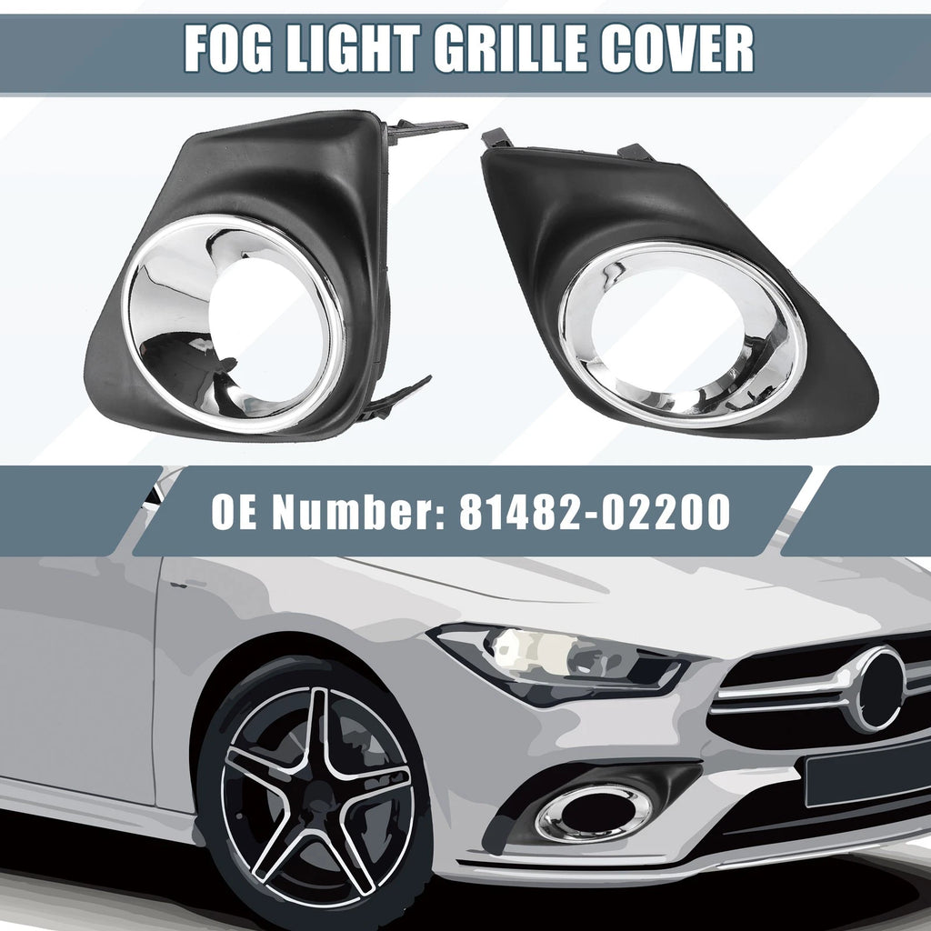 Set of 2 Fog Light Grille Covers for Toyota (81482-02200, 81481-02210)