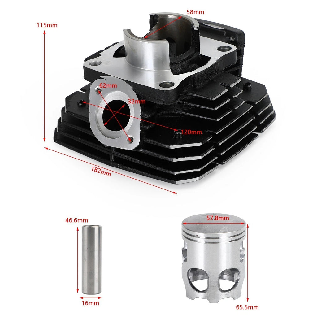 Piston Cylinder Barrel Ring Kit 58mm for Yamaha RX135 RX-King RXK 135 (1980–1990)