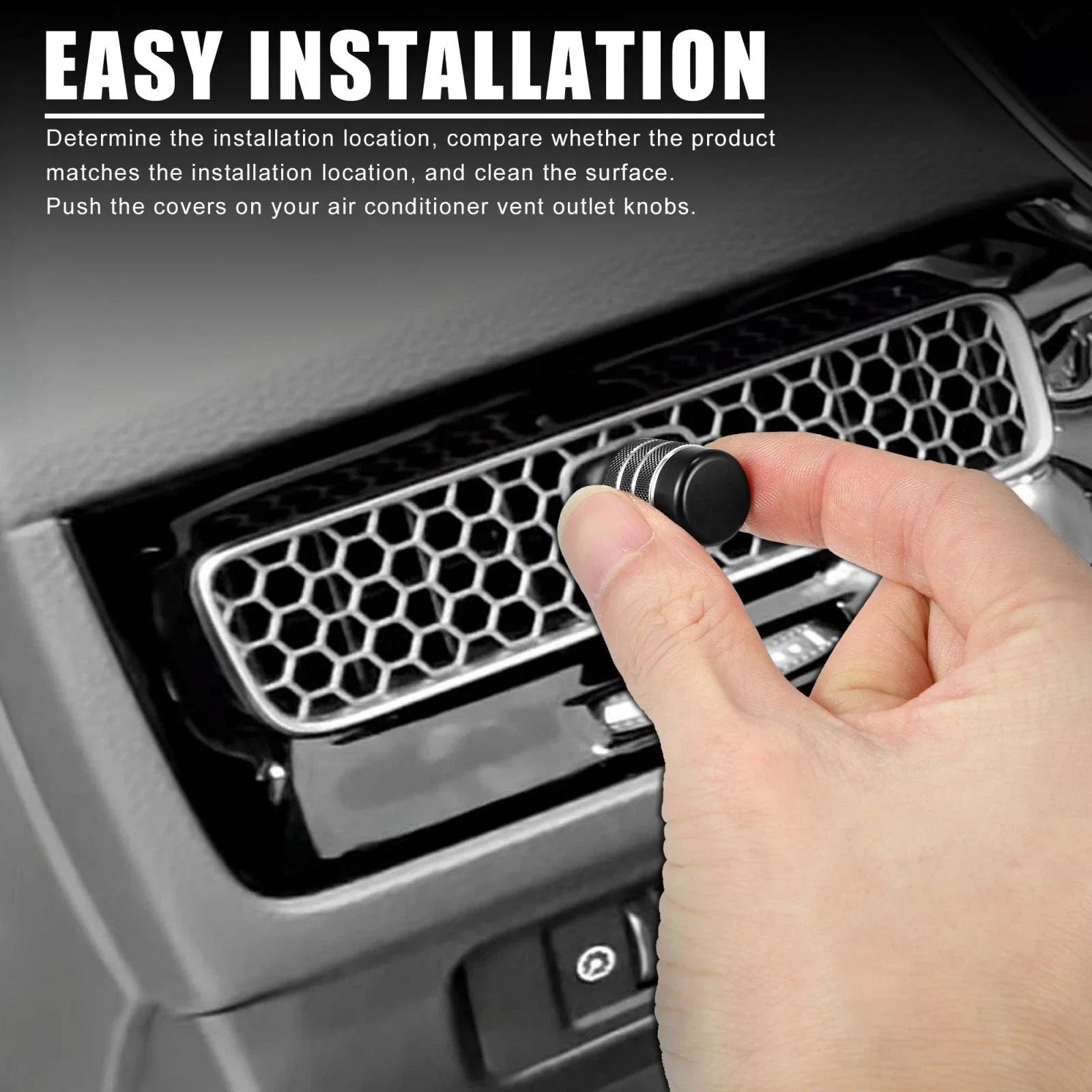 4 x Aluminum Alloy Black Air Vent Outlet Knob Covers for Honda Civic (2016-2021)