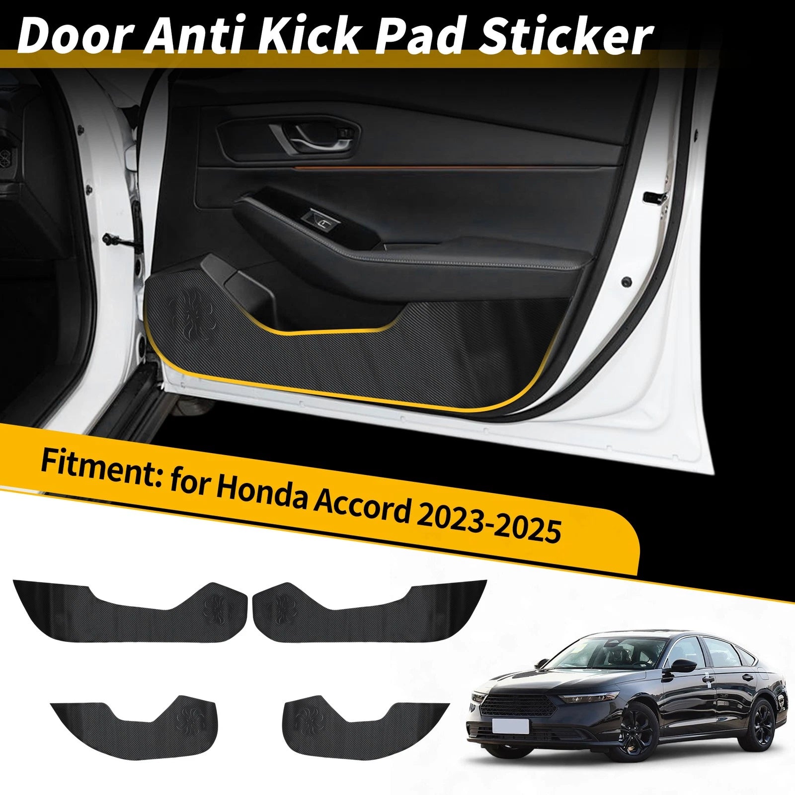 Car Door Anti Kick Pad Sticker Scratch Protector for Honda Accord (2023–2025)