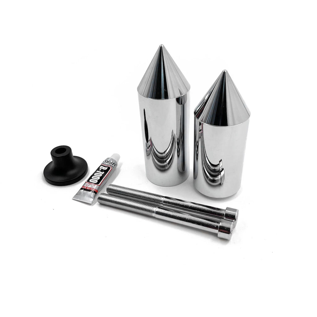 Chrome Spike Frame Slider Crash Protector for Kawasaki ZX6R ZX6RR (2003–2004)