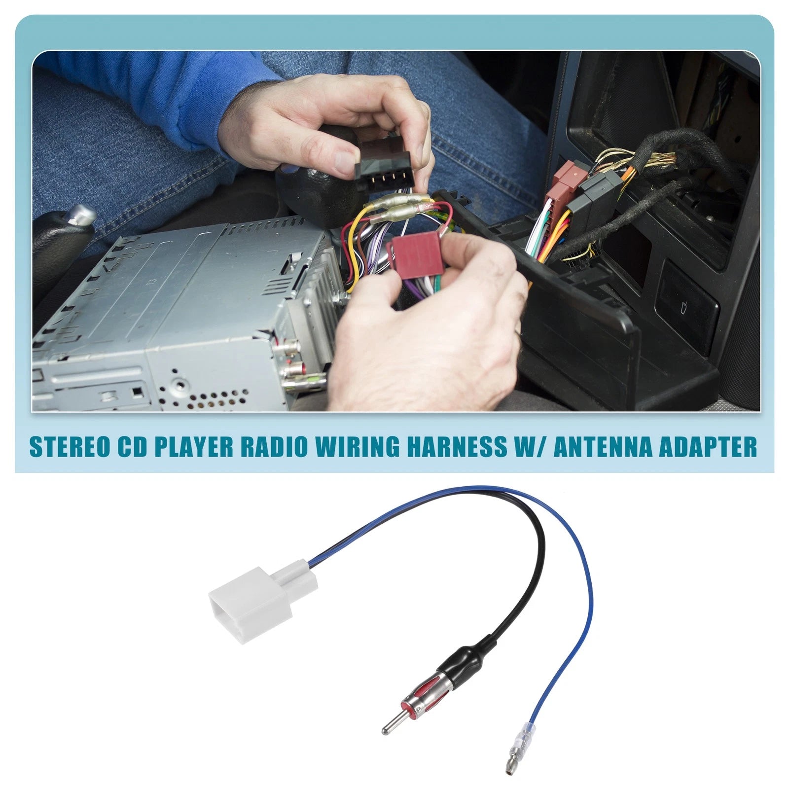 Stereo CD Player Radio Wiring Harness with Antenna Adapter for Toyota (2010–2019)