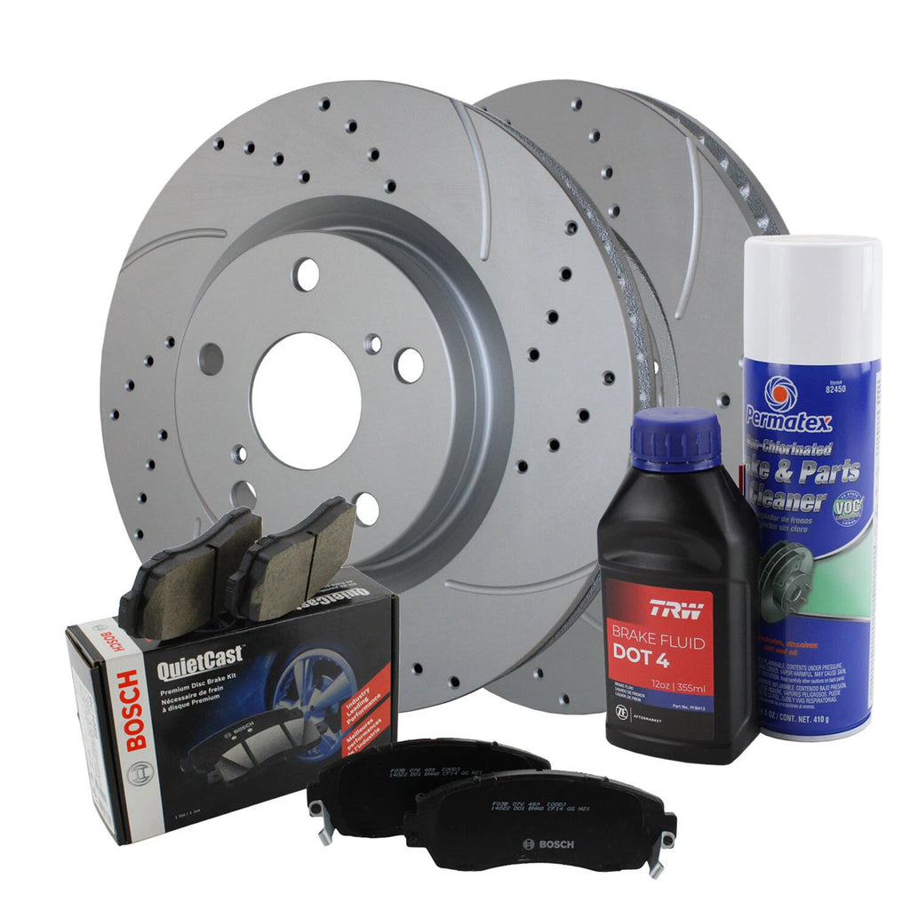 Front Brake Kit for Toyota ES350, Avalon, Camry (2007–2019) - 296mm Disc Rotors, Ceramic Pads