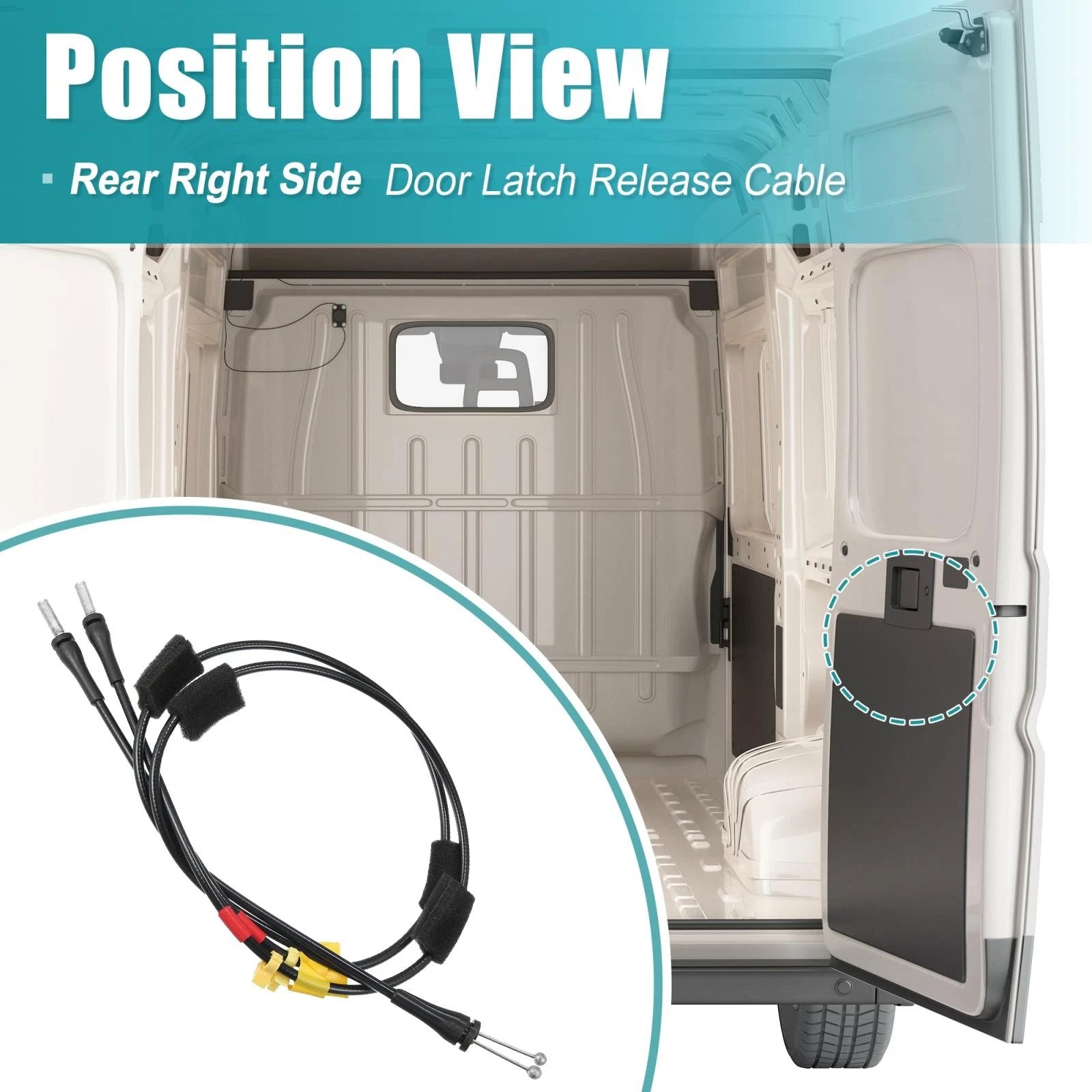 Set of 2 Rear Upper Door Latch Cables 6L3Z-18264A26-A for Ford F-150 F-250 (1997–2004)