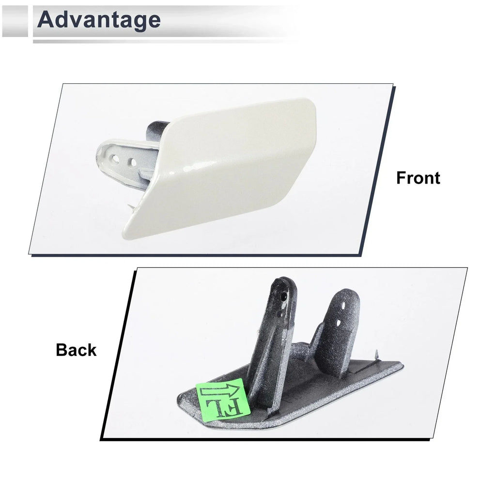 Front Left Bumper Headlight Washer Nozzle Cover Cap for BMW 3 Series White