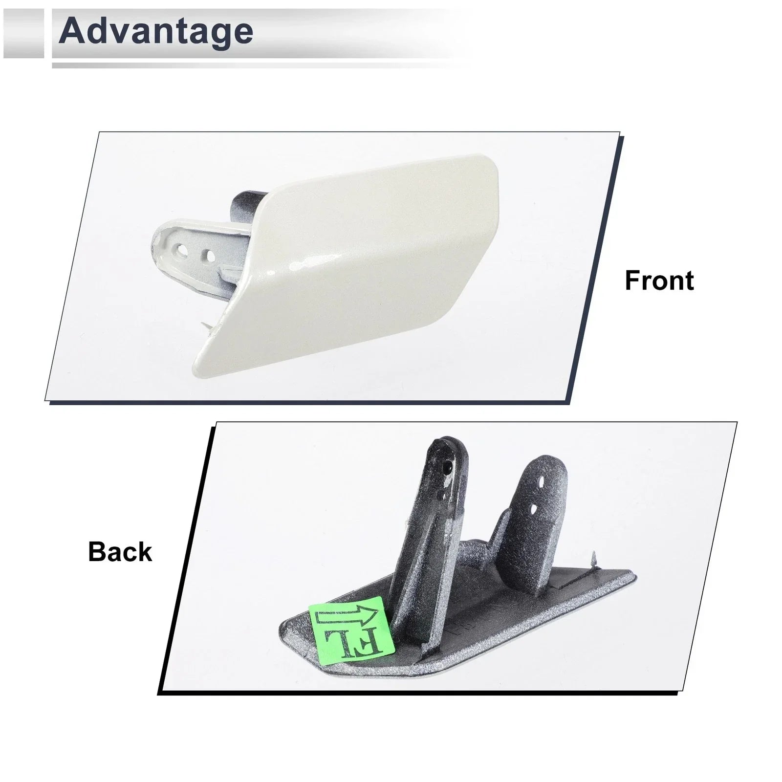 Front Left Bumper Headlight Washer Nozzle Cover Cap for BMW 3 Series White