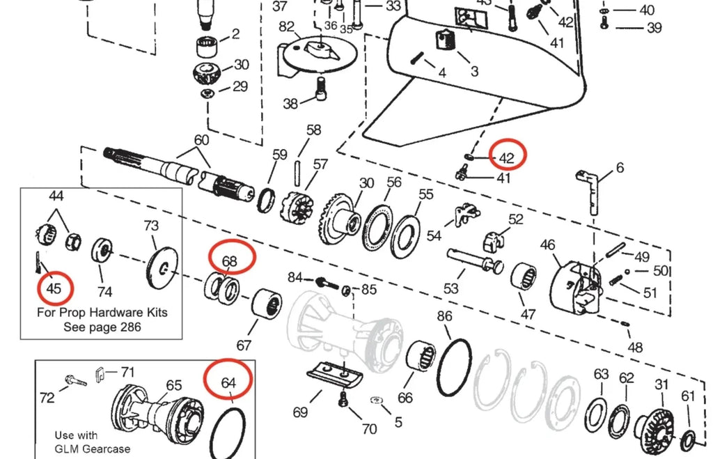Lower Unit Seal Kit for OMC Cobra 4-Cyl V6 V8 (320862 305123 306394 311598)