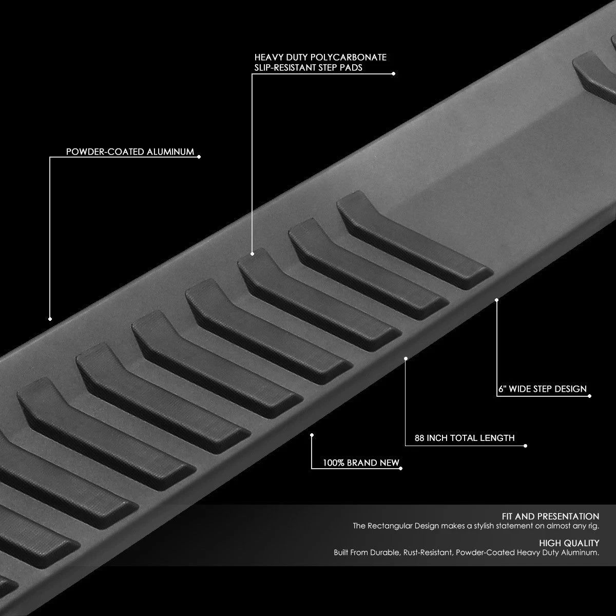 Pair of 6" Running Board Side Step Nerf Bars for Ford F150/Super Duty (2015–2020)