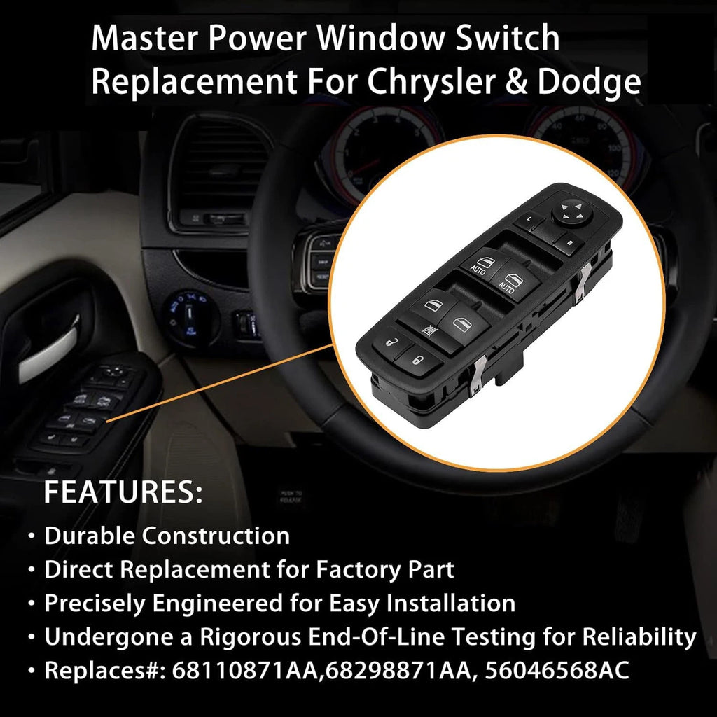 Master Power Window Switch for Dodge Grand Caravan Chrysler Town & Country (2012–2017)