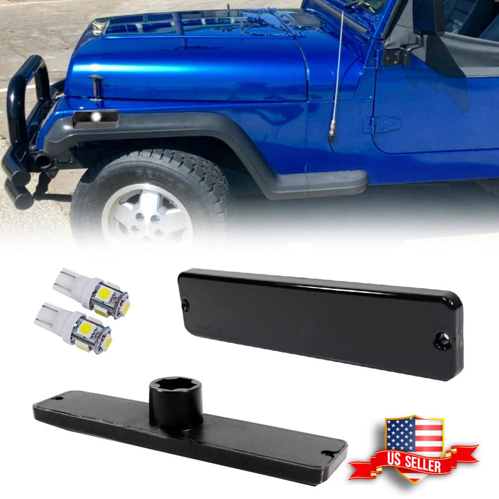 Smoked Lens LED Front Side Marker Lights for Jeep Wrangler (1987–1995)