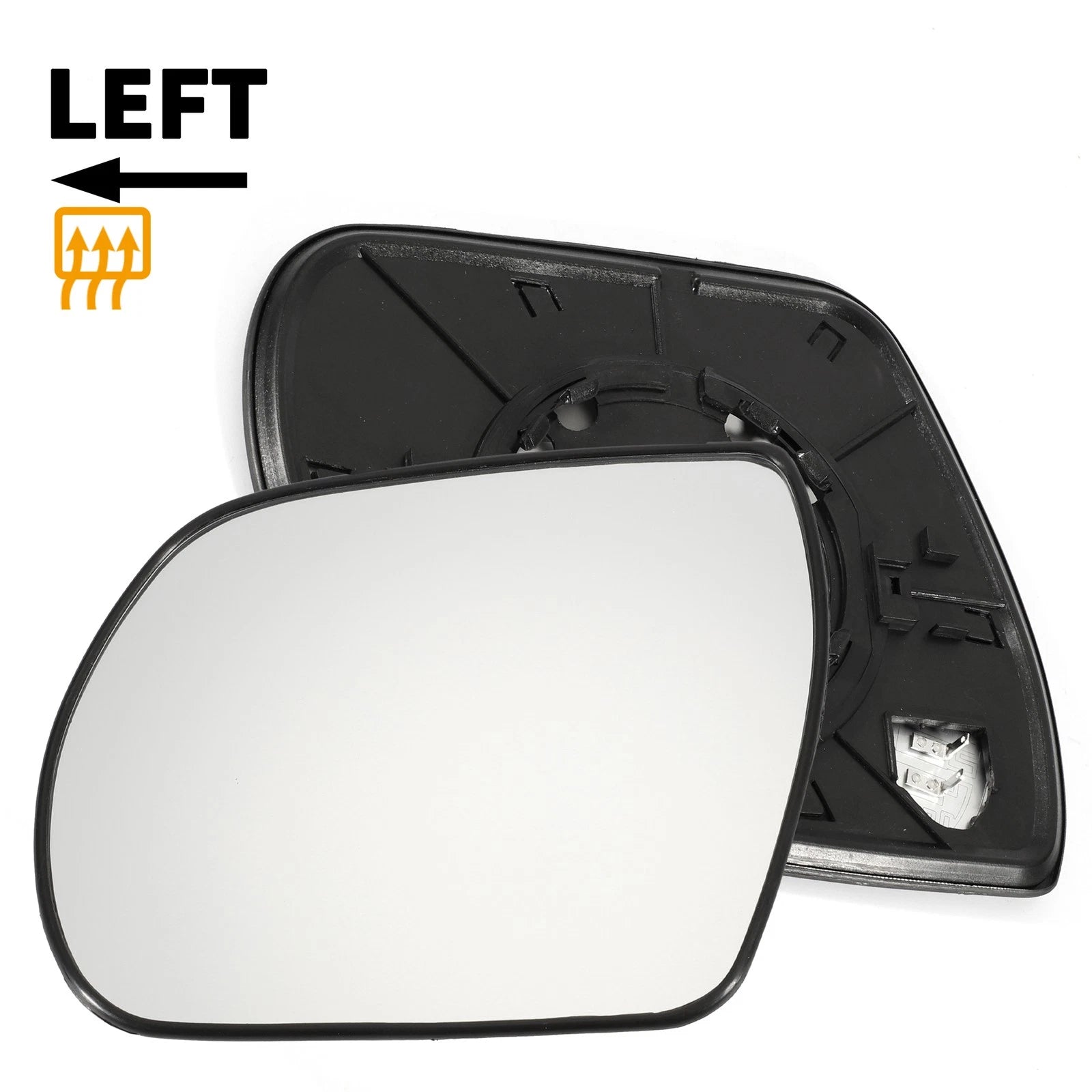 Heated Left Side White Mirror Glass for Hyundai Santa Fe (2009–2012)