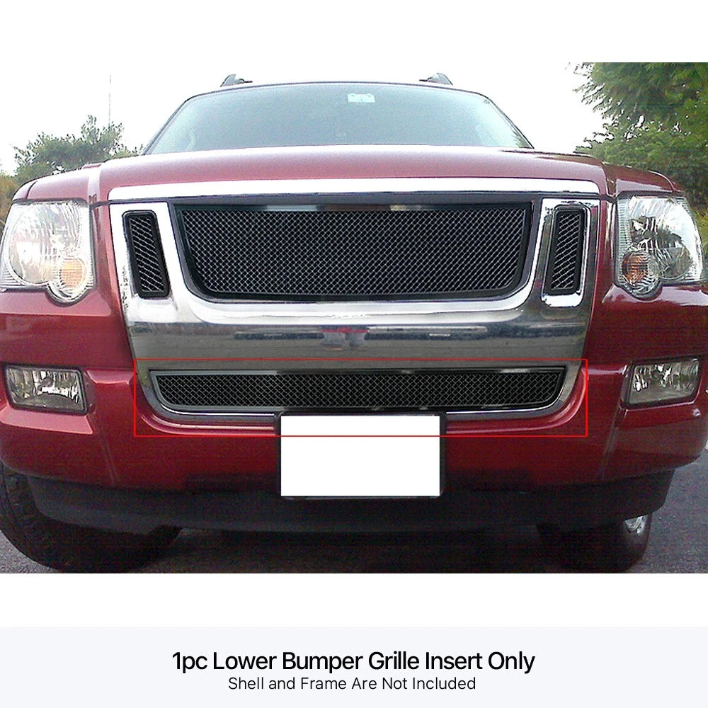 Stainless Black Mesh Grille Insert for Ford Explorer Sport Trac (2007-2010)