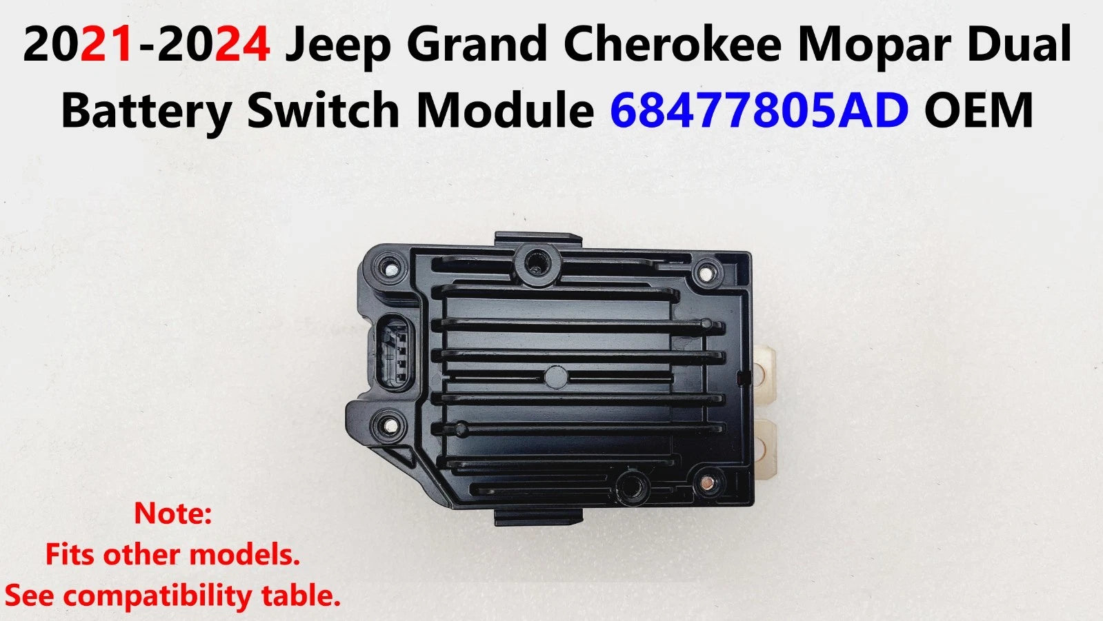 Mopar Dual Battery Switch Module 68477805AD for Jeep Grand Cherokee (2021–2024)