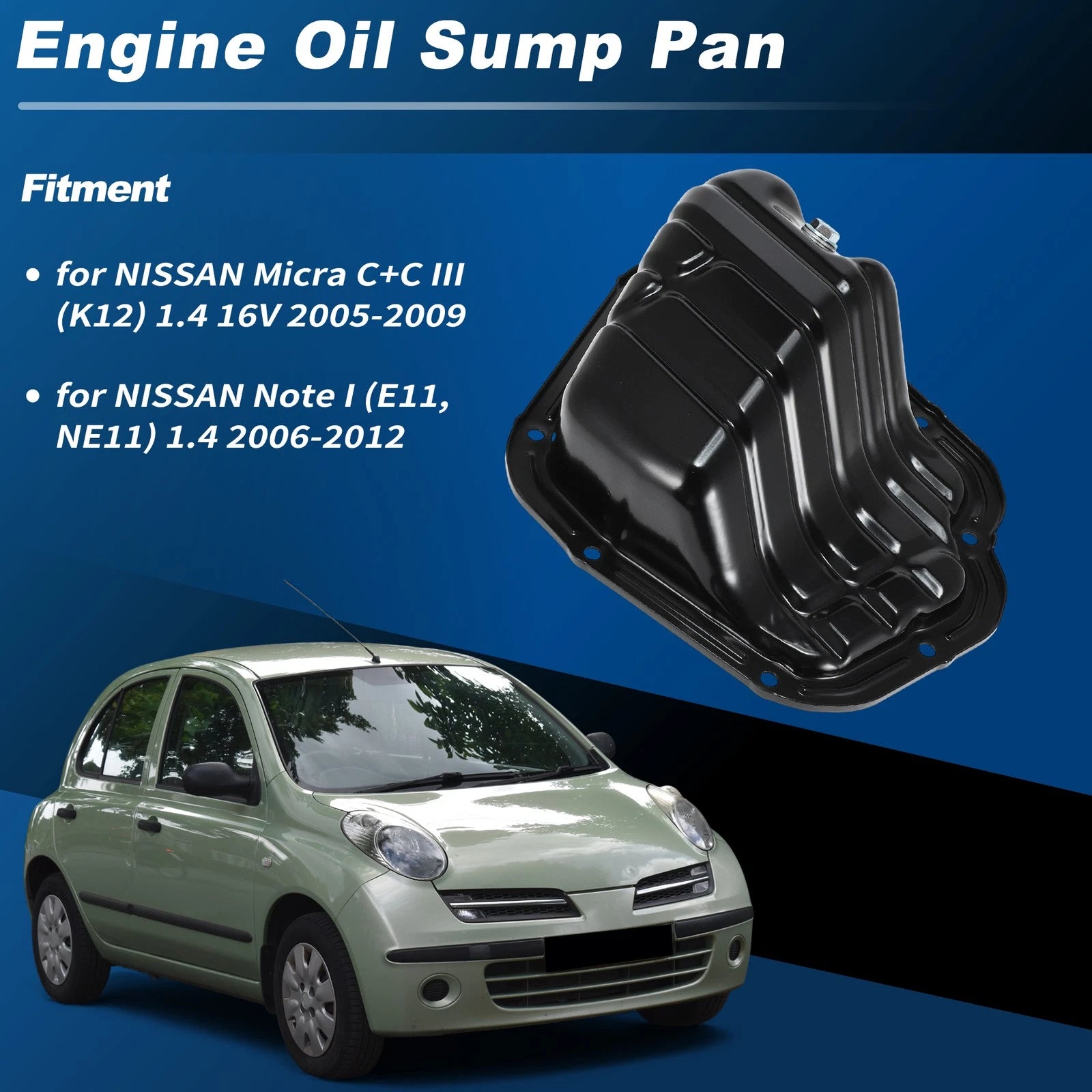 Engine Oil Sump Pan No.11110BX010 for Nissan Micra C+C III K12 (2005–2009)