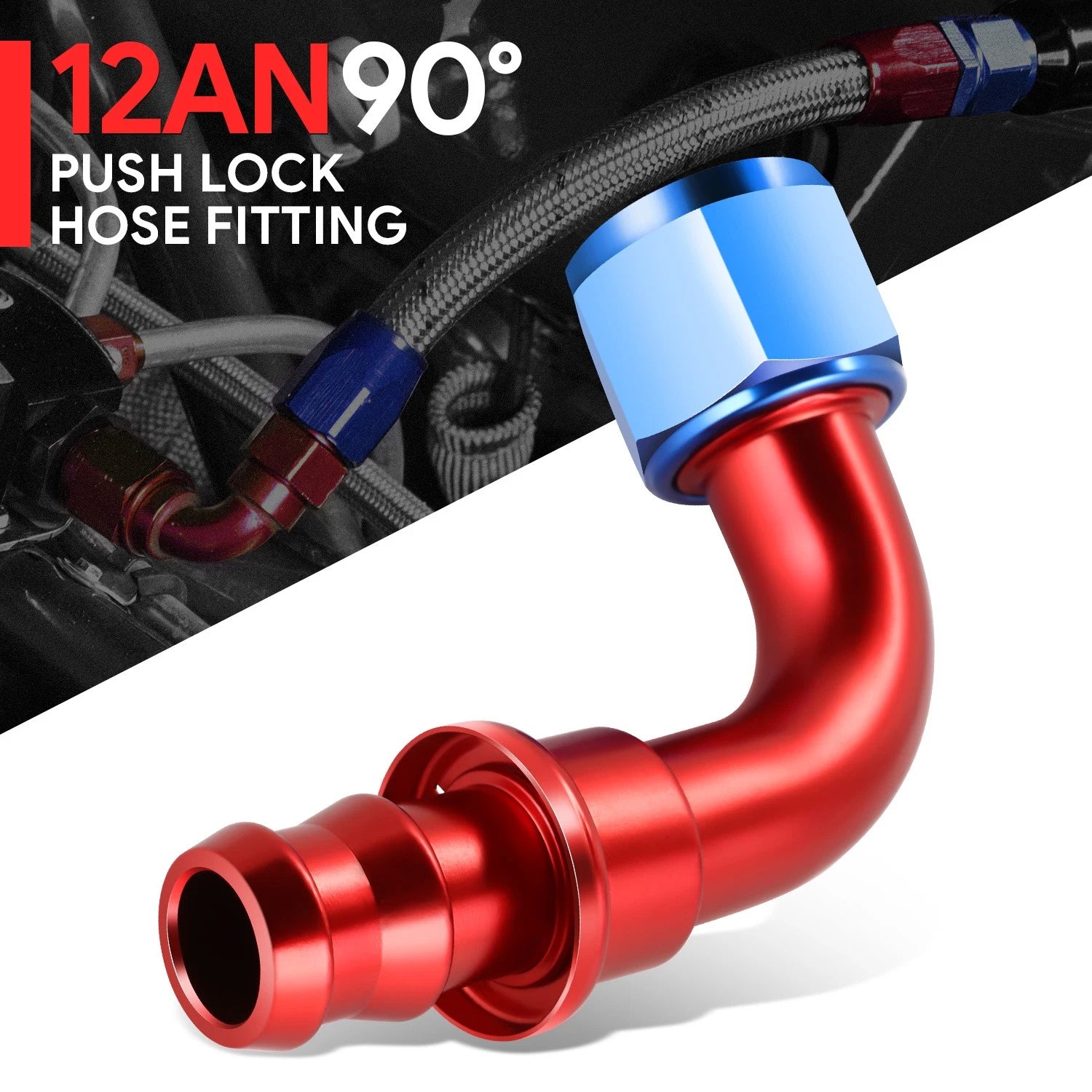 AN12 90 Degree Swivel Oil/Fuel Line Hose End Fitting for Universal