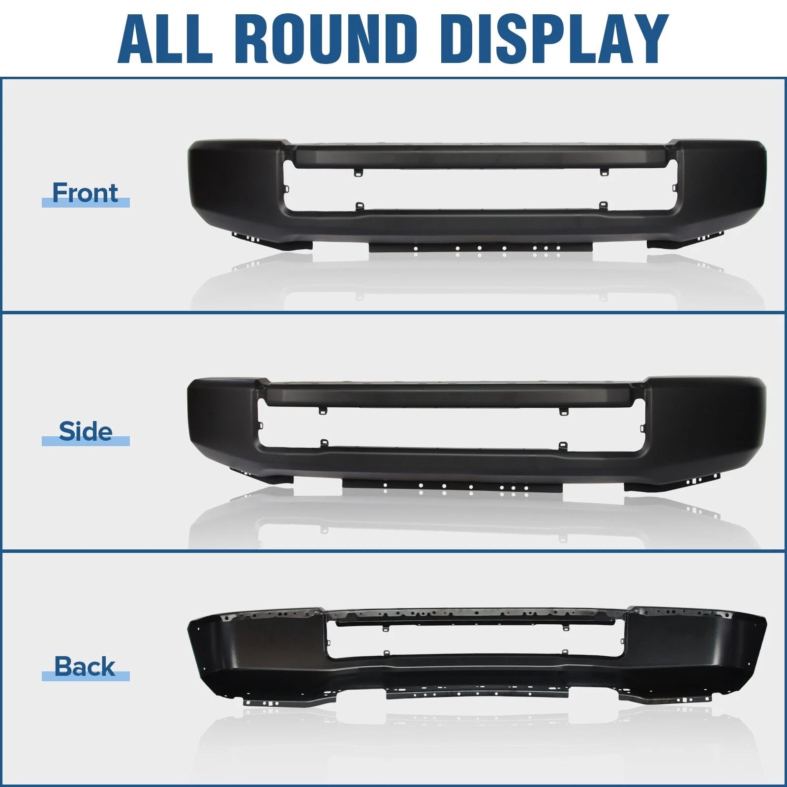 Black Steel Front Bumper Face Bar for Ford F-250 F-350 Super Duty (2020–2022)