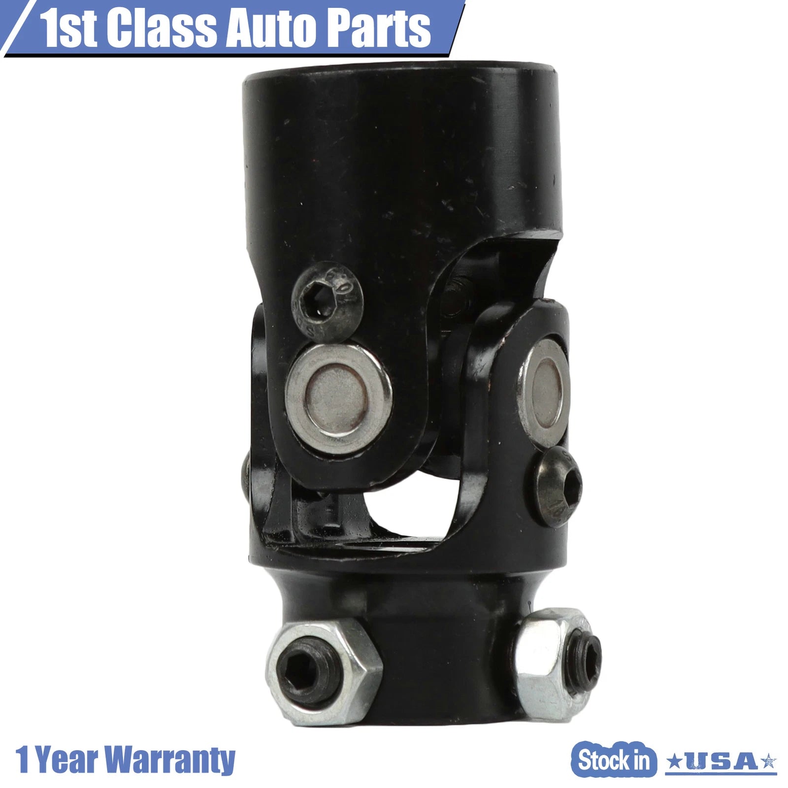 1" to 3/4" DD Black Steering Box U Joint for Universal Fit (All Years)