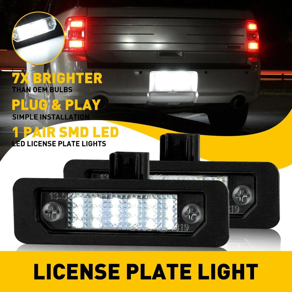 2X LED License Plate Light for Ford Flex Focus Mustang Fusion Taurus (2009–2019)