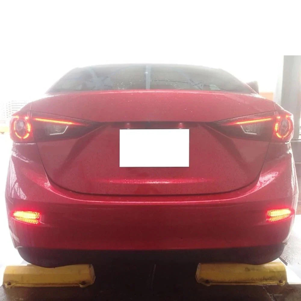 Smoked Black LED Rear Bumper Reflector Tail Light for Mazda 3 5 6 (2004-2023)