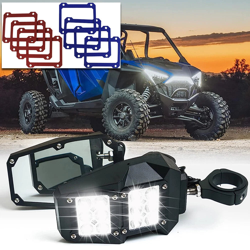 UTV Rear-View Side Mirrors with LED Lights for Polaris Ranger RZR PRO R XP Turbo (2019–2023)